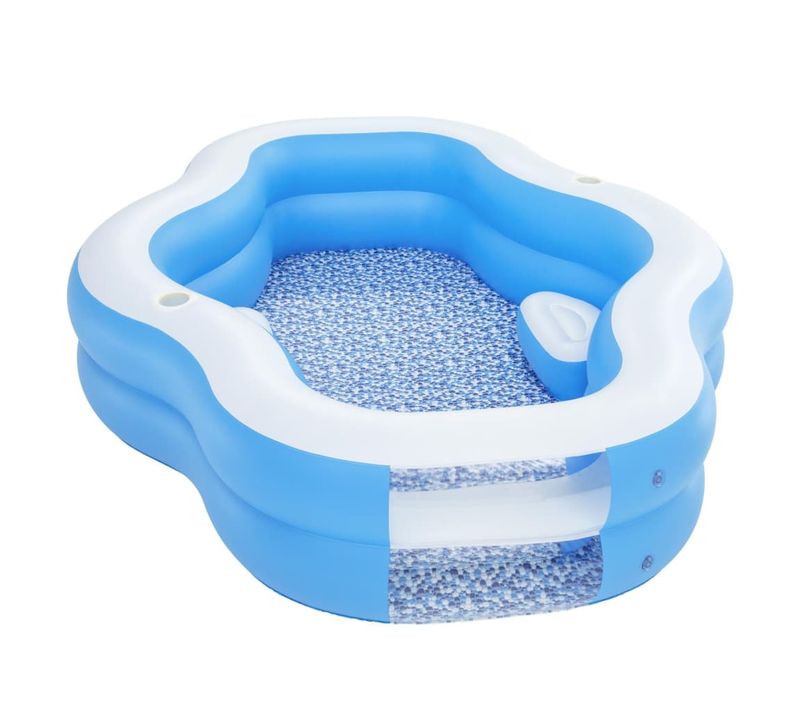 Piscine Gonflable Pour Enfants   270x198x51 Cm Bleu Avec Fenêtre Transparente Plus De 6 Ans