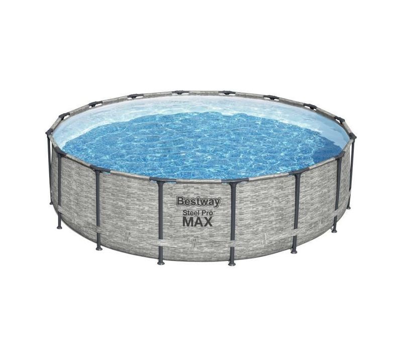 Kit Piscine Tubulaire   Steel Pro Max  488 X 122 Cm  Ronde Livrée Avec Pompe De Filtration