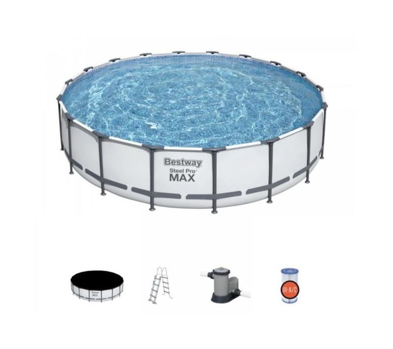 Piscine Hors Sol Ronde 549 X 122 Cm Avec Pompe, échelle Et Bâche