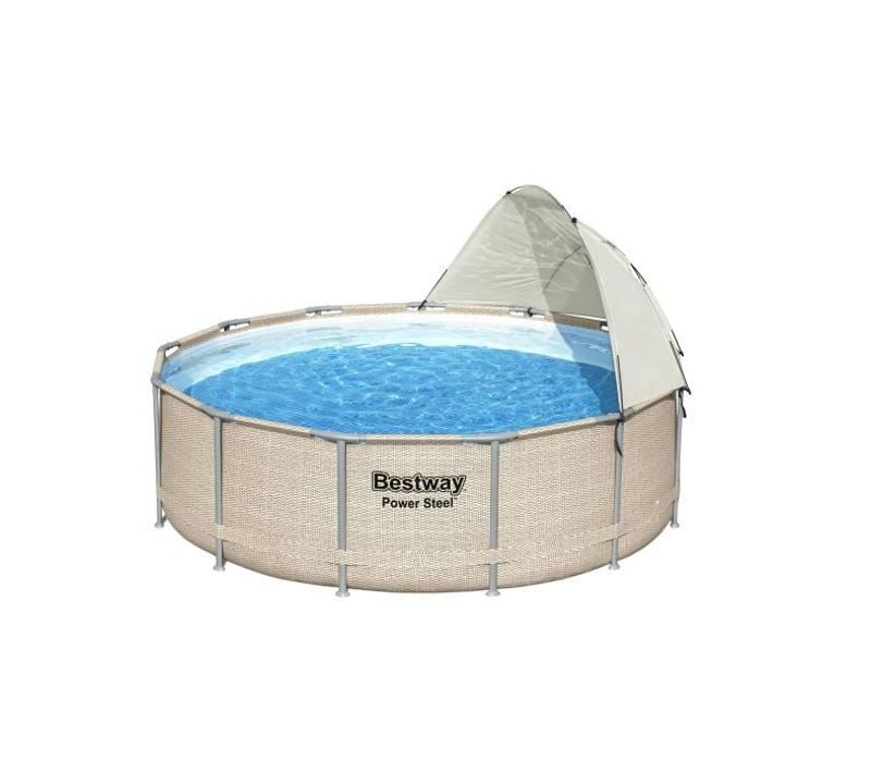 Auvent Pour Piscine Ronde - Diamètre Entre 305 Cm Et 549 Cm - Gris