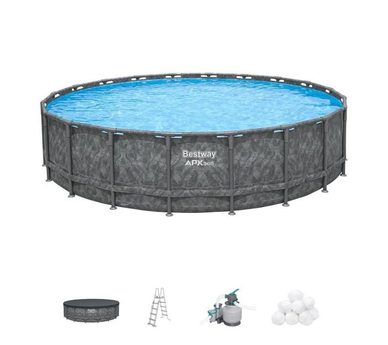 Piscine Hors Sol Tubulaire Ronde 610 X 132 Cm, Filtre à Sable Et échelle