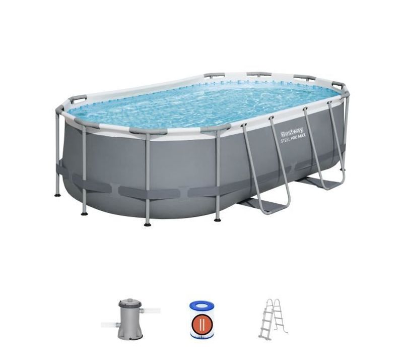 Kit Piscine Hors Sol Tubulaire Bestway - Steel Pro Max™ - 427 X 250 X 100 Cm - Ovale (avec Filtre)