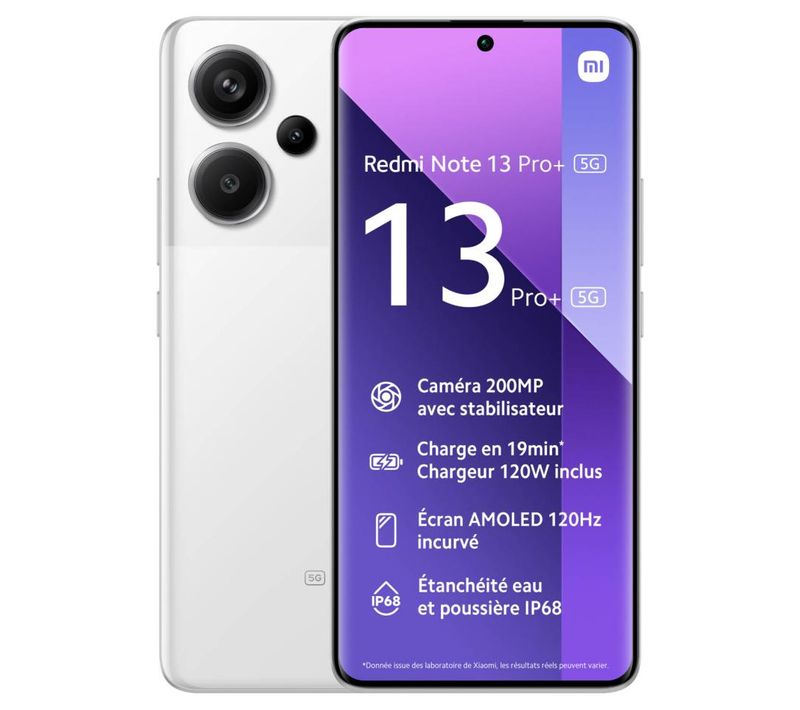 Smartphone Xiaomi Redmi note 13 pro+ 5g blanc 256 Go