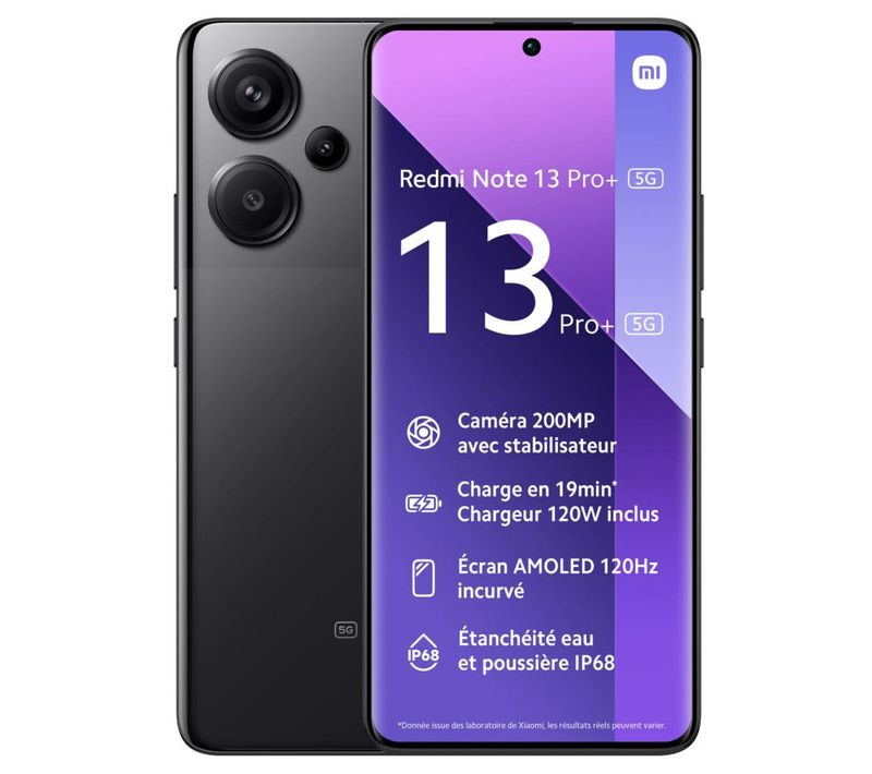 Smartphone Xiaomi Redmi note 13 pro+ 5g noir 256 Go