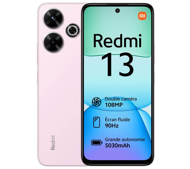Smartphone Xiaomi Redmi 13 rose 6.79" 256Go ram 8 Go