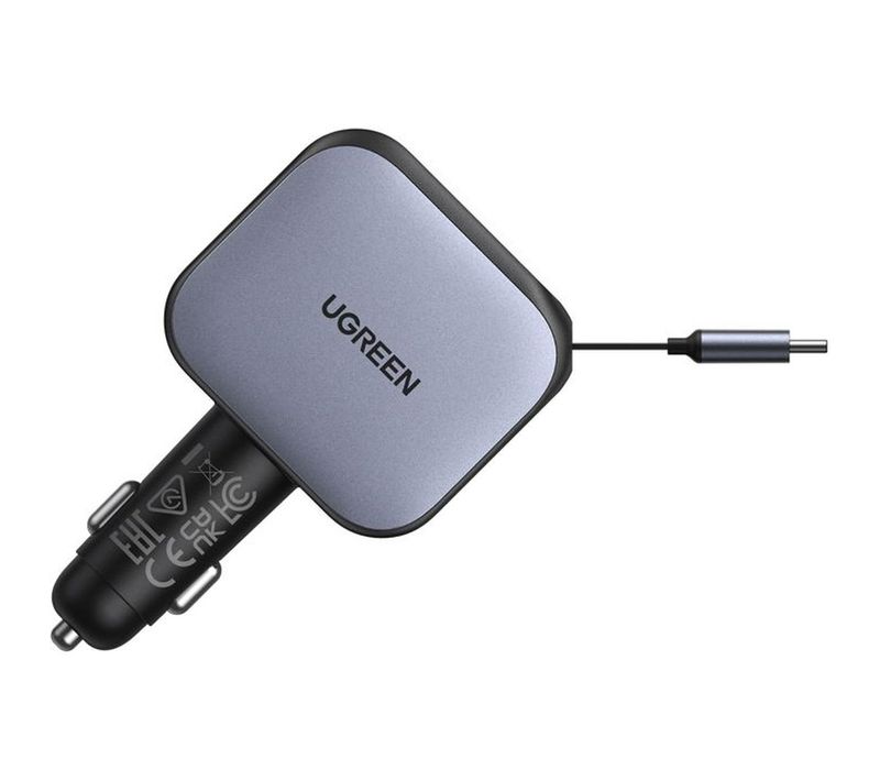 Nexode Ec604 Chargeur Voiture 145w USB-c Avec Câble Rétractable 70 Cm