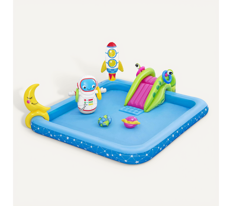 Piscine Gonflable Pour Enfants Bestway Petit Astronaute 228x206x84 Cm Toboggan Plus De 2 Ans