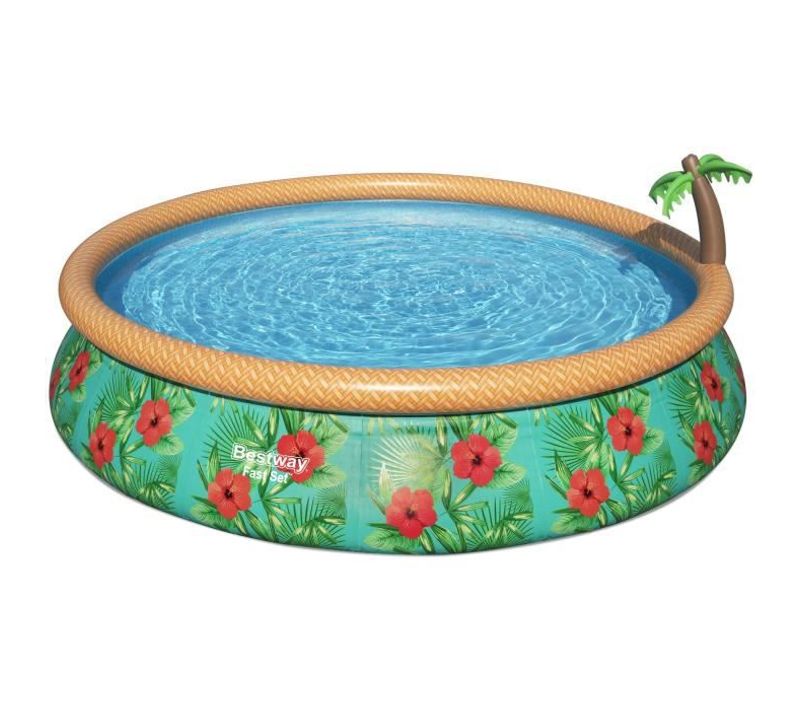 Piscine Fast Set Diamètre 457 X 84 Cm Avec Filtre A Cartouche Et Fontaine Intégrée