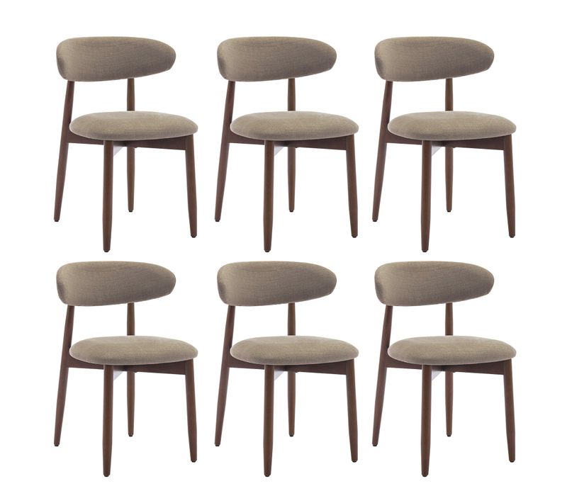 Lot De 6 Chaises Nordiques Robustes Et élégantes, Confortables, Pour Salle à Manger Et Cuisine,camel