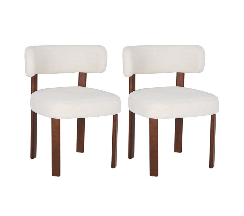 Lot 2 Chaises De Salle à Manger En Bois Massif – Design épuré Et Chaleureux - Beige
