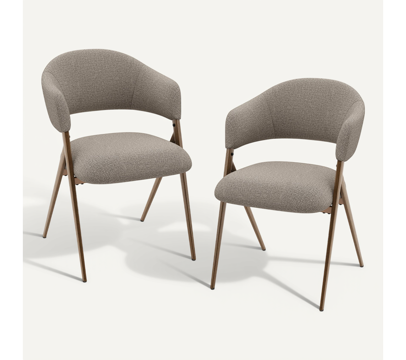 Lot De 2 Chaises De Salle à Manger – Design Ergonomique Et Confortable, Style Vintage - Marron
