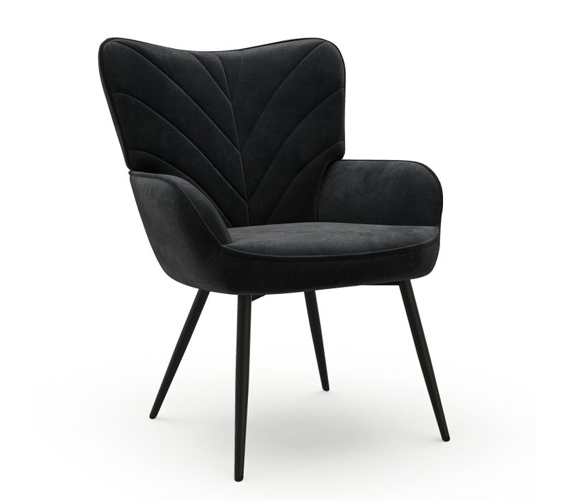 Fauteuil en Tissu, Design Simple Et Naturel, Salon Et Bureau, Noir
