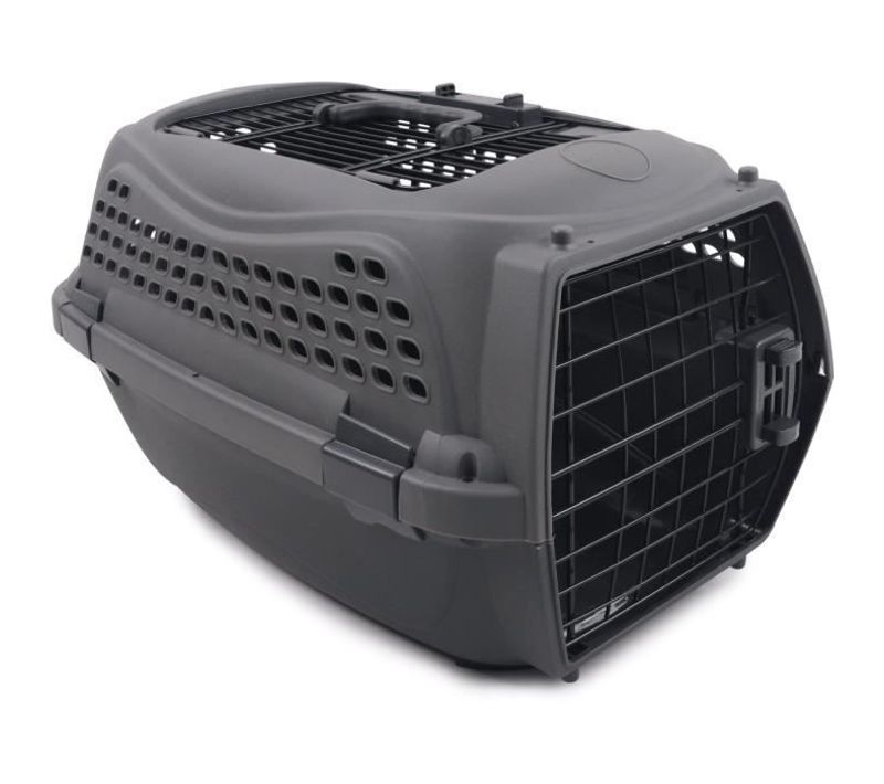 Caisse De Transport Pour Chat M.pets Eco Giro - Cage En Plastique - Taille S - Gris