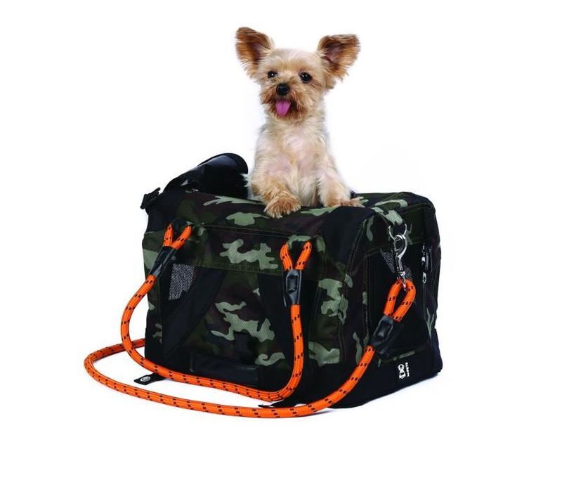 Sac De Transport Pliable 2-en-1 Camouflage et Orange - 41 X 28 X 28 Cm