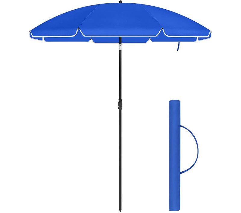 Parasol De Jardin D. 1,6 M, Ombrelle, Protection Upf 50+, Inclinable, Portable, Résistant Au Vent