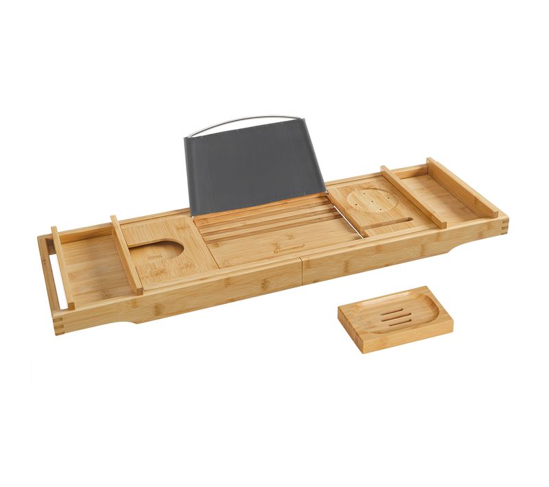 Pont De Baignoire Extensible Plateau De Baignoire En Bambou