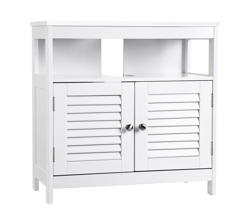 Meuble Sous Vasque - 2 Compartiments - Blanc - 60 X 60 X 30 Cm