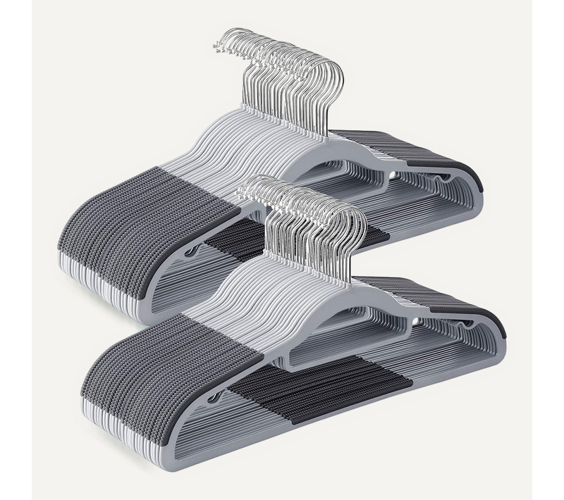 Lot De 50 Cintres, Cintres Robustes En Plastique, Antidérapant, Longueur De 42 Cm, Gris Crp20g30