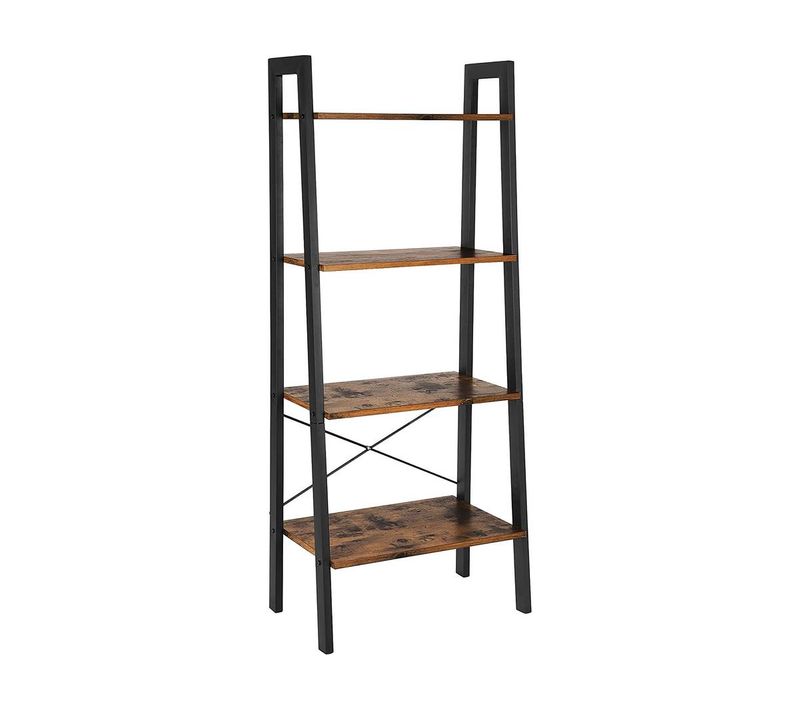 Bibliothèque "cyrus" - 56 X 34 X 137,5 Cm - Marron Rustique/noir