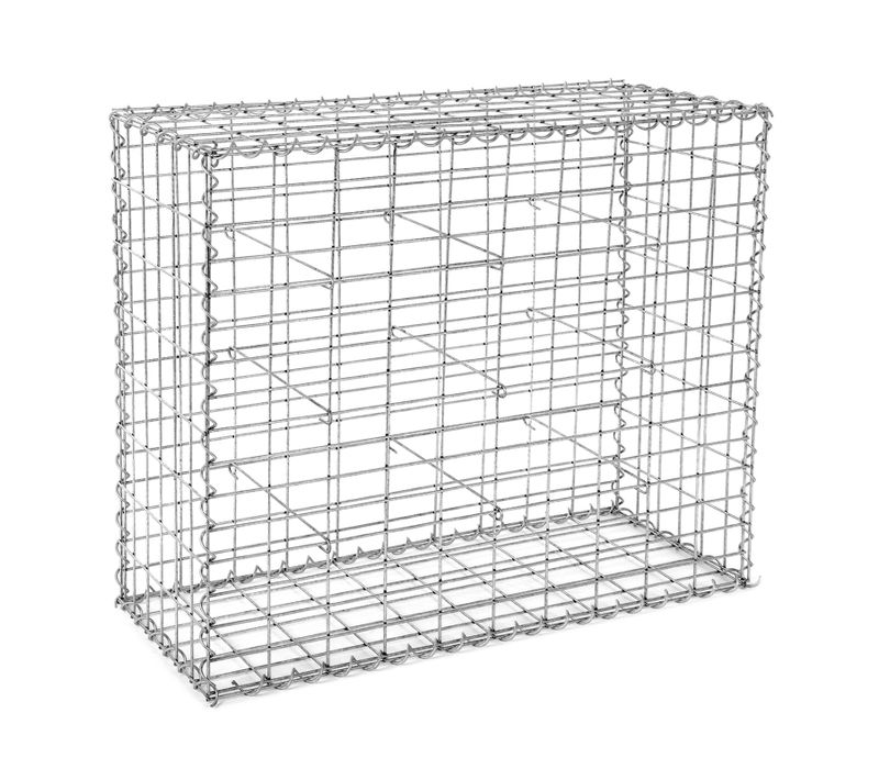 Gabion à Pierres, Acier Galvanisé Antirouille, 100 X 80 X 30 Cm, Décoration Jardin