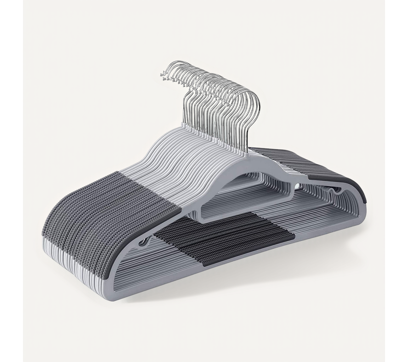Lot De 30 Cintres, Cintres Robustes En Plastique, Antidérapant, Longueur De 42 Cm, Gris Crp20g30