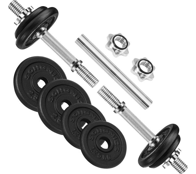 Kit Haltères Musculation, Avec Barre D’extension, Poids Ajustable Musculation, 1 Paire