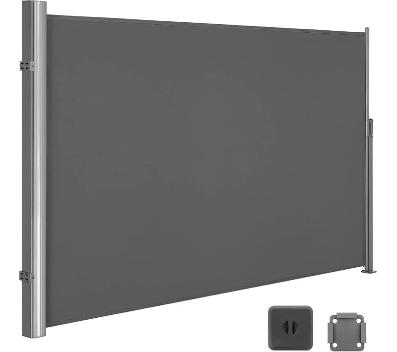 180 X 400 Cm (h X L), Store Latéral Pour Balcon Et Terrasse, Brise-vue, Gris Foncé