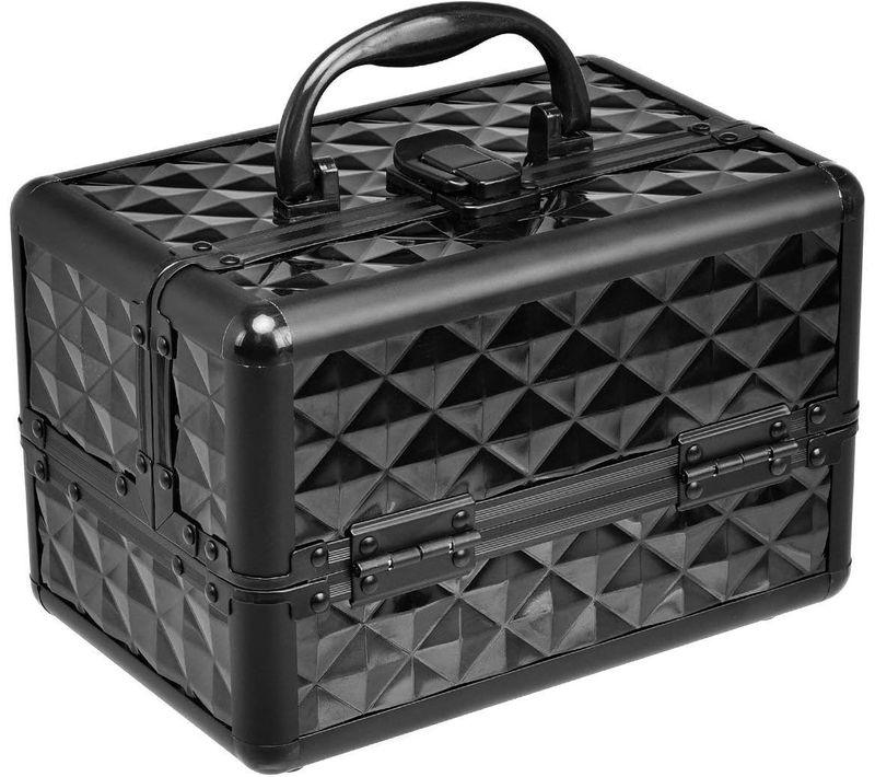 Coffret De Maquillage Mallette De Maquillage Mallette Cosmétique Avec Miroir, 23 X 15 X 18cm (noir)