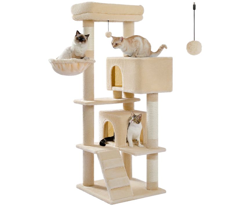 Arbre à Chat Classique 143 Cm Avec 2 Condos Beige
