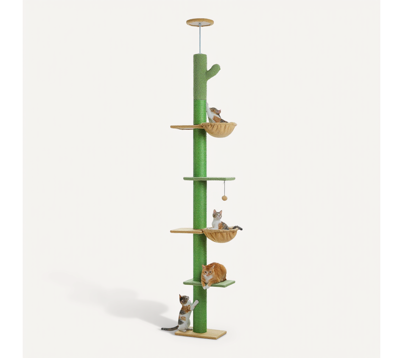 Arbre à Chat XXL Du Sol Au Plafond – 5 Niveaux, Tout Sisal