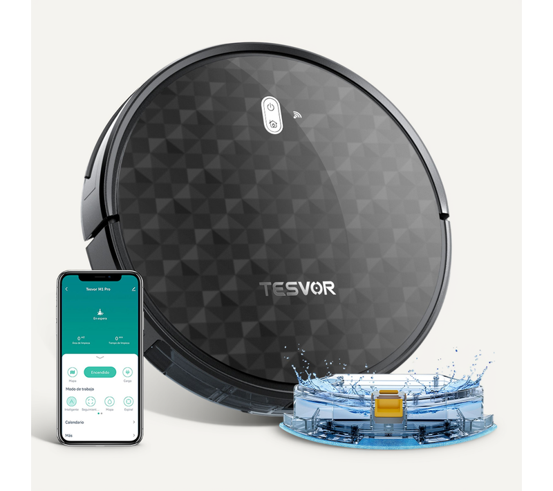 Aspirateur Robot Avec Puissance 4000 Pa Sans Fil Autonomie 150min - Programmable
