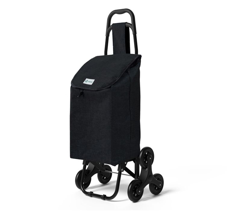 Chariot De Courses Pliable Monte Escalier Style Oxford Noir