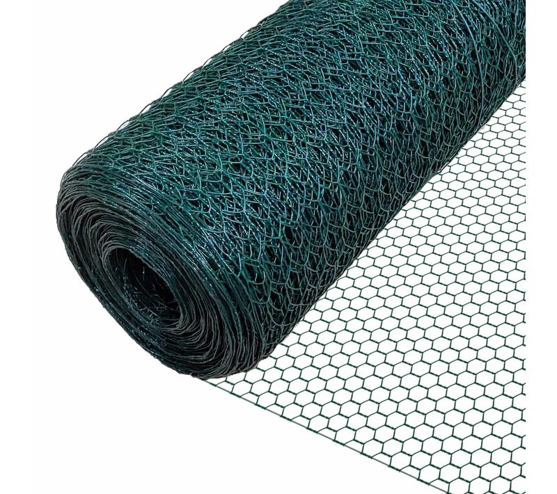 Grillage à Poule Avec Fils 25mm En Pvc Gaine Vert 1x25m