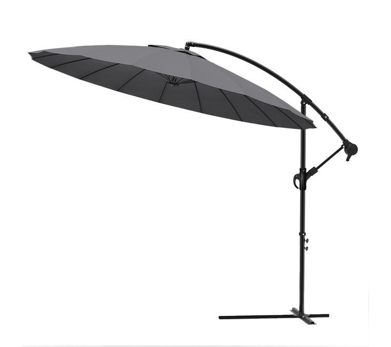 Parasol Deporte 3m Shanghai Avec Housse De Protection Gris
