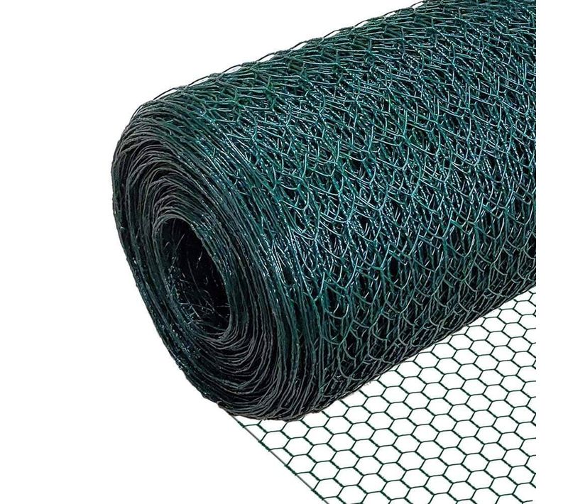 Grillage à Poule Avec Fils 13mm En Pvc Gaine Vert 1x25m