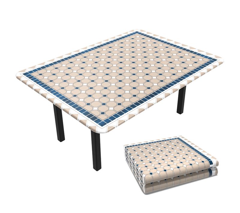 Nappe De Table Rectangulaire En Pvc Tissu Non-tissé Style Ceramique