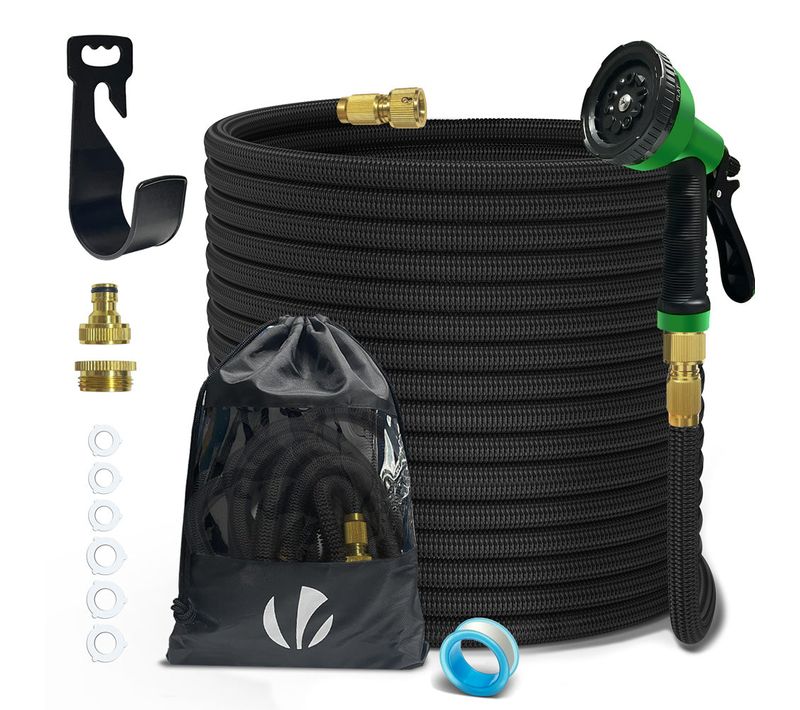 Tuyau D’arrosage Extensible 30m Renforce 2500d Avec Accessoires Noir