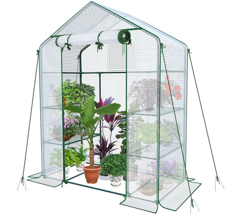 Serre De Jardin Avec Etageres Et Bache Pe Renforcee 135g/m2 143x73x195cm