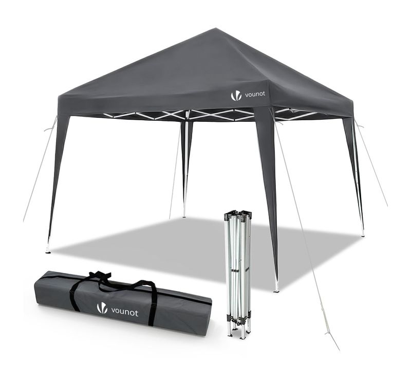 Tonnelle De Jardin 3x3m Pliable Grise Avec Sac De Transport