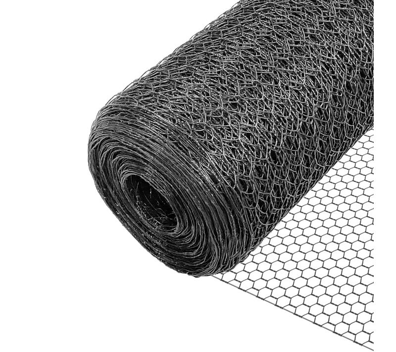 Grillage à Poule Avec Fils 25mm En Pvc Gaine Gris 1x50m