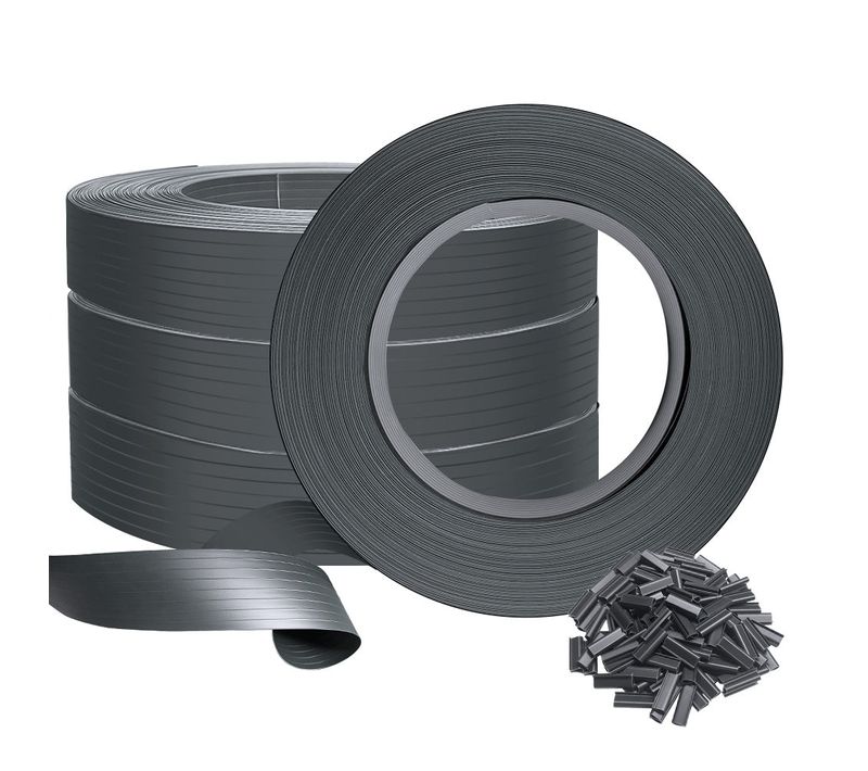 Kit De Lamelles Occultantes Pvc Brise Vue 300m X 4.7cm Avec 600 Clips Gris