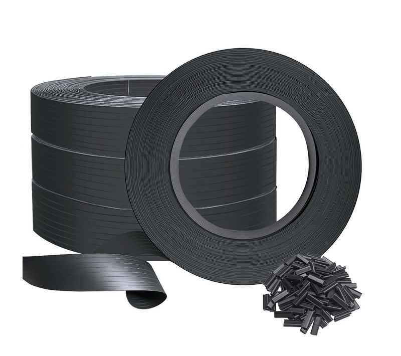 Kit De Lamelles Occultantes Pvc Brise Vue 300m X 4.7cm Avec 600 Clips Noir