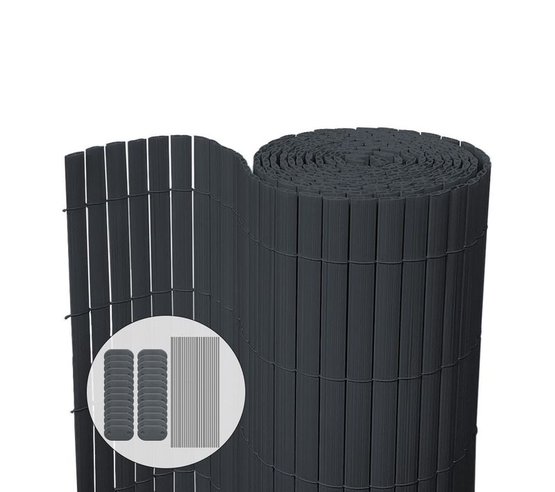 Canisse Pvc Brise Vue Ultra Renforce Avec Attaches De Fixation 90x300cm Gris