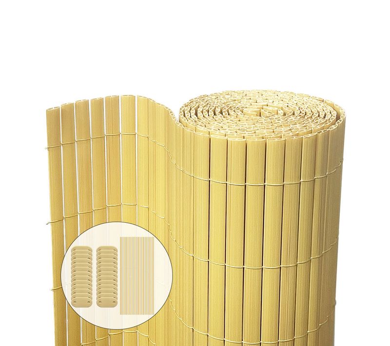 Canisse Pvc Brise Vue Ultra Renforce Avec Attaches De Fixation 90x300cm Beige