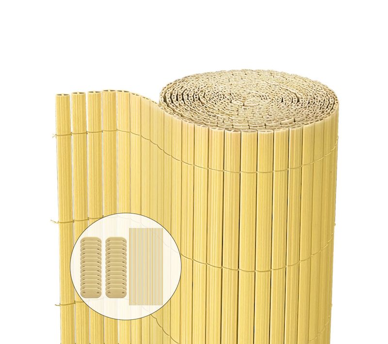 Canisse Pvc Brise Vue Ultra Renforce Avec Attaches De Fixation 100x500cm Beige