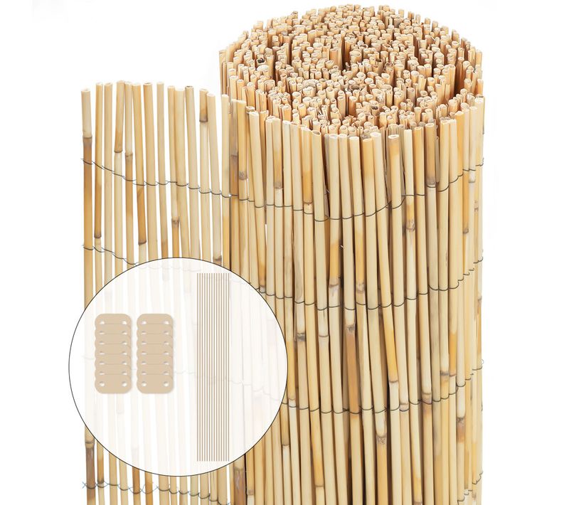 Canisse En Roseau Naturel Brise Vue Avec Attaches De Fixation 90x600cm