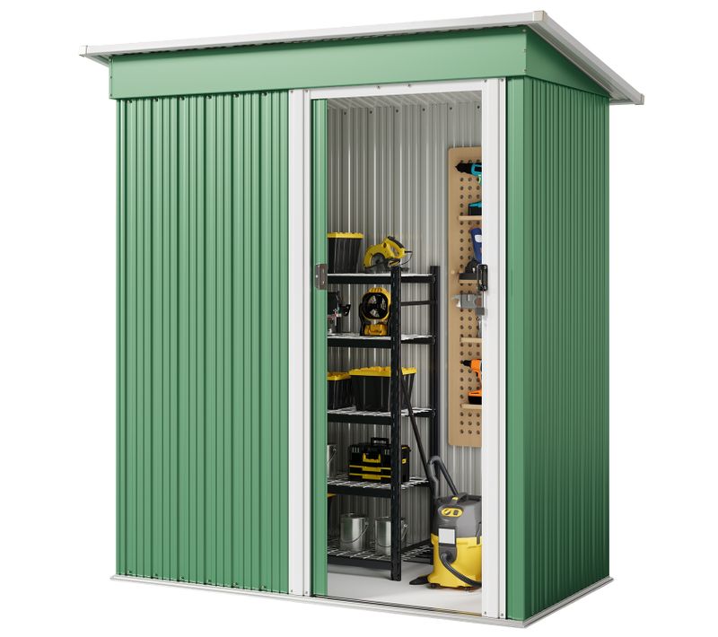 Abri De Jardin Métallique étanche,hangar De Rangement Extérieur Résistant Uv,acier Galvanisé Vert