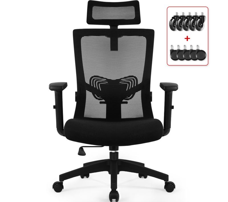 Fauteuil De Bureau Ergonomique Chaise De Bureau Inclinable Accoudoirs Réglables Appui-tête Ajustable