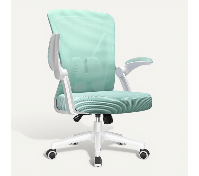 Chaise Bureau Accoudoir Pliable Fauteuil De Bureau Dossier Inclinable Hauteur Réglable Charge 150kg