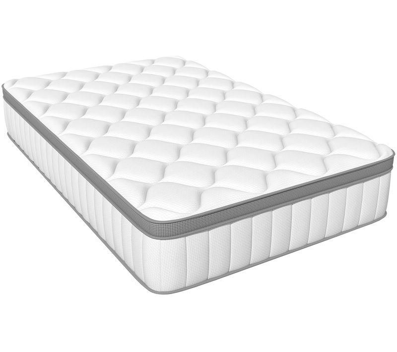 Matelas Ressort 90x190cm Épaisseur 25cm, Avec Housse De Matelas, 7 Zones